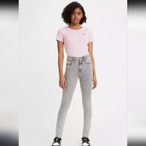 LEVI'S | Women's 721 Grey Acid Wash Hypersoft High-Rise Skinny Jeans